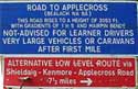 Warning Sign at roadside