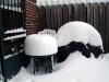 Table covered in snow